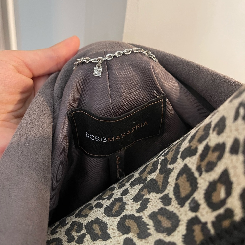 BCBGMaxAzria Gray Suede Asymmetrical Jacket - Picture 3 of 7